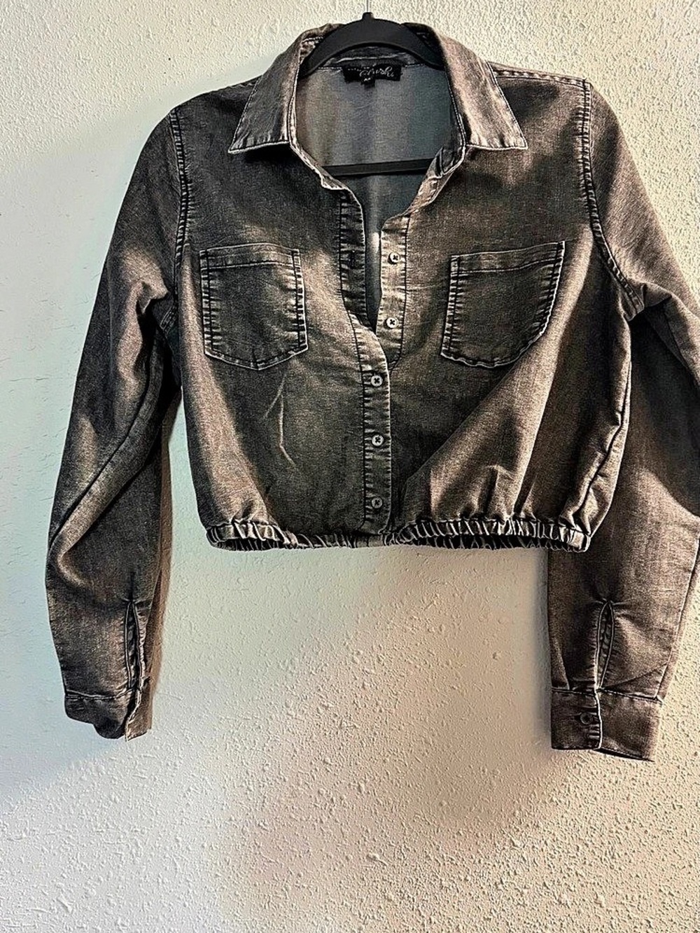 Zenana Cropped Black Jean Jacket